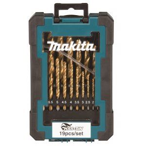 MAKITA Metallbohrer-Set HSS-TiN 1-10 mm (je 0,5 mm), 19-tlg., 10-tlg.-Packung D-72229-10