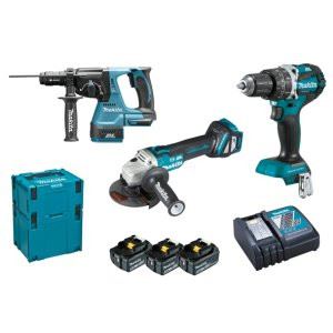 MAKITA Akku-Set DHP484+DGA513+DHR243 Li-Ion LXT 18V/5,0Ah DLX3119TJ