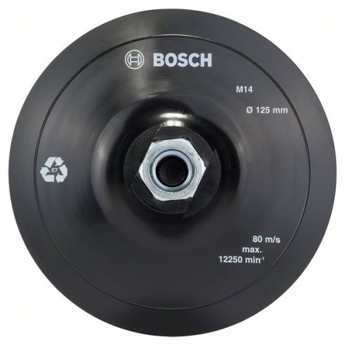 BOSCH Trägerplatte mit Klettklemmsystem, 125 mm 125 mm, 12.500 U/min. 2608601077