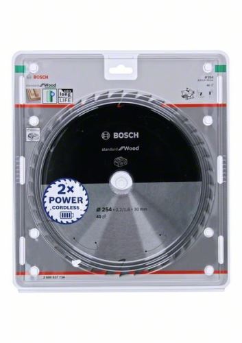 BOSCH Sägeblatt für Akku-Sägen; Standard für Holz 254x30x2,2/1,6x40T 2608837734