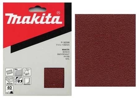 MAKITA Schleifpapier 114x140 mm K80, 10 Stück P-36407