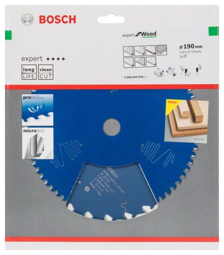 BOSCH Sägeblatt Expert für Holz 190 x 20 x 2,6 mm, 24 2608644044