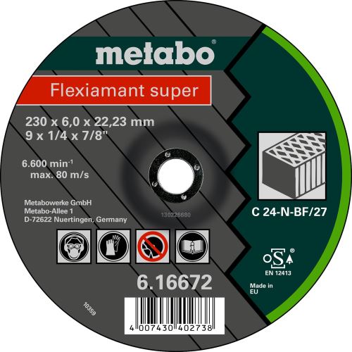 METABO Schleifscheibe Flexiamant super 150x6,0x22,23 stone, SF 27 - 616654000 616654000