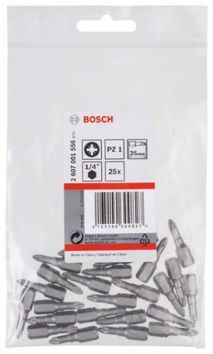 BOSCH Schraubendreher-Bit extra hart Extra-Hart PZ 1, 25 mm (25 Stück) 2607001556