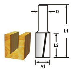 MAKITA Nutfräser 2 Schneiden Schaft 8 mm, 20x19x51 mm D-47581