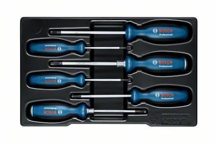 Bosch Kombinationsset Sechsteiliges Schraubendreher-Set SL/PH/PZ/TX 1600A02CV3