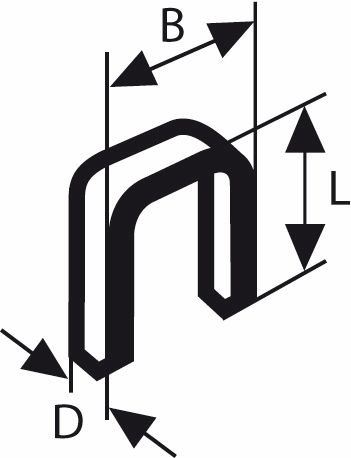 BOSCH Schmale Heftklammern für Tacker, Typ 55 6 x 1,08 x 18 mm (1000 Stück) 2609200223