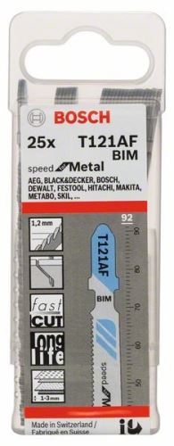 BOSCH Sägeblatt für Säbelsäge T 121 AF Speed für Metall (3 Stück) 2608636698