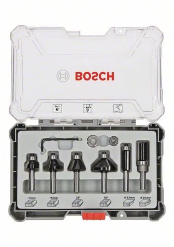 BOSCH Fräsersatz mit 6-mm-Spindel Trim&Edging, 6 Stück 2607017468