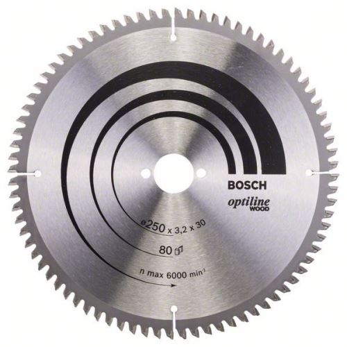 BOSCH Sägeblatt Optiline Wood 250 x 30 x 3,2 mm, 80 2608640645