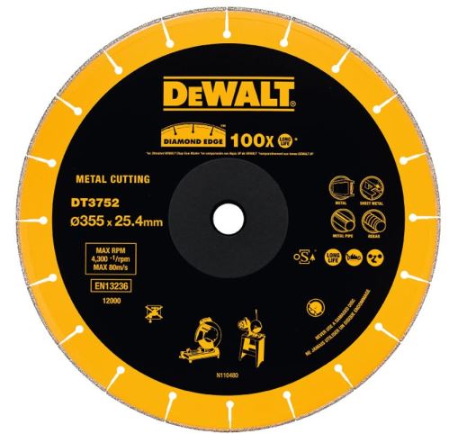 DeWALT 355 x 25,4 mm Diamantscheibe für Schleifmaschinen DT3752