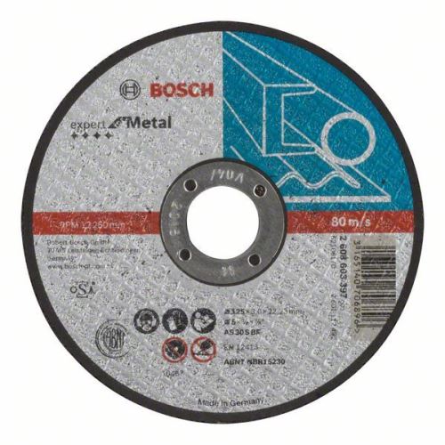 BOSCH Trennscheibe gerade Expert for Metal AS30S BF, 125 mm, 3,0 mm 2608603397