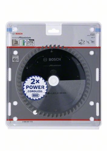 BOSCH Sägeblatt für Akku-Sägen; Standard für Aluminium 210x30x1,9/1,3x54T 2608837773