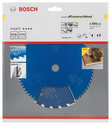 BOSCH Sägeblatt Expert for Construct Wood 165 x 20 x 2,0 mm, 24 2608644137