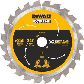 DeWALT Sägeblatt (ideal für FLEXVOLT Sägen) 250 x 30 mm, 24 Zähne DT99571