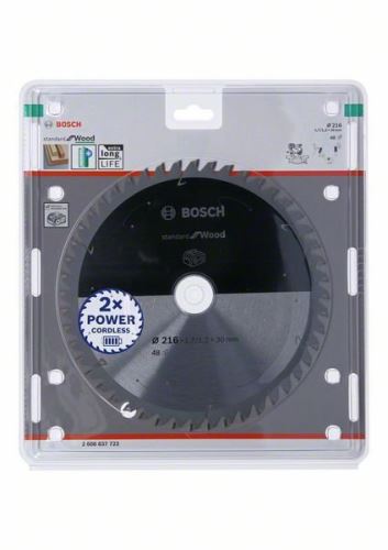 BOSCH Sägeblatt für Akku-Sägen; Standard für Holz 216x30x1,7/1,2x48T 2608837723