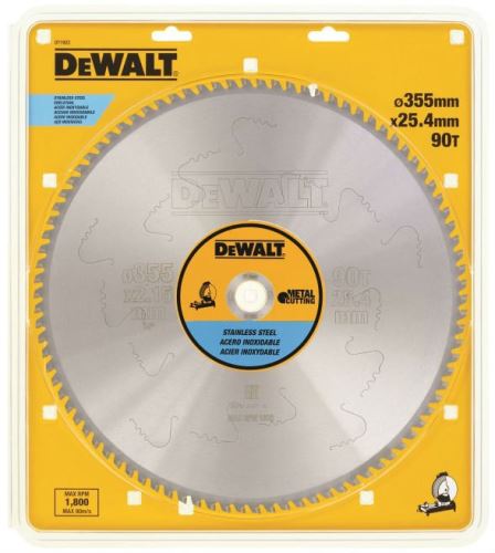 DeWALT EXTREME Sägeblatt zum Schneiden von Edelstahl, 355 x 25,4 mm, 90 Zähne DT1922