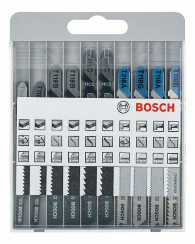 BOSCH 10-teiliges Sägeblatt-Set für oszillierende Sägen Basic für Metall und Holz T 119 BO (2x); T 119 B (2x); T 111 C (2x); T 218 A; T 118 G; T 118 A; T 118 B 2607010630