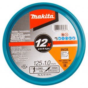 MAKITA Edelstahl-Trennscheibe 125x1,0x22,23 mm A60U, 12 Stück E-03040-12