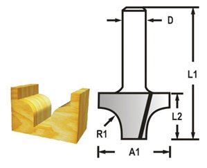 MAKITA Profilfräserschaft 8 mm, 25,4x16x48 mm D-48169