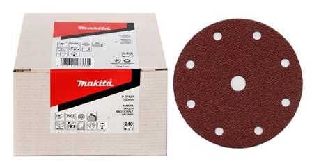 MAKITA Schleifpapier Klett 150 mm 6 Löcher K400, 50 Stück P-37649