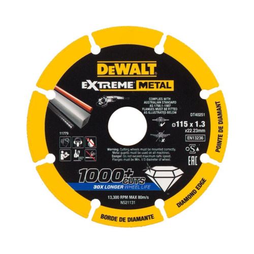 DeWALT Diamanttrennscheibe EXTREME METAL 180 x 1,5 mm DT40254