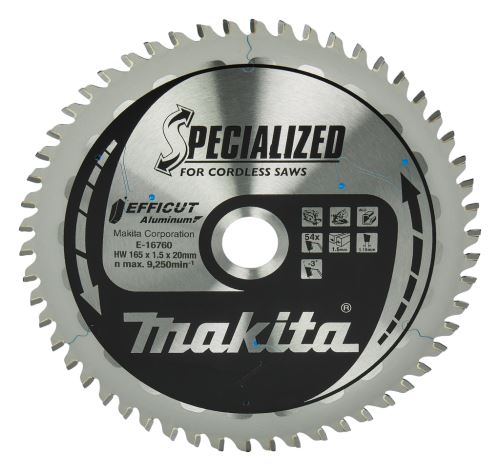 MAKITA Sägeblatt Aluminium Efficut 165x1,5x20 mm 54 Zähne E-16760