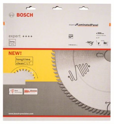 BOSCH Sägeblatt Expert für Schichtstoffplatte 300 x 30 x 3,2 mm, 96 2608642517