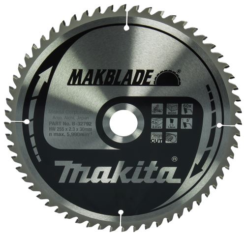 MAKITA Holzsägeblatt MAKBLADE 255x2,3x30 mm 60 Zähne B-32792