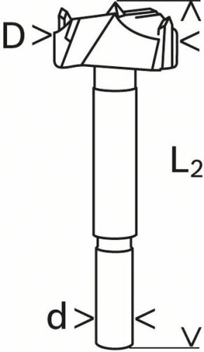 BOSCH Hartmetallmeißel mit Vorschneidespitzen 34 x 90 mm, d 10 mm 2608597612