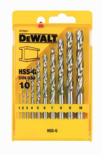 DeWALT Metallbohrer-Set HSS-G / 1, 2, 3, 4, 5, 6, 7, 8, 9, 10 mm / (10 Stück) DT5921