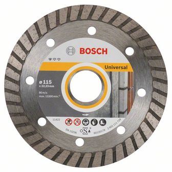 BOSCH Diamant-Trennscheibe Standard für Universal Turbo 125 x 22,23 x 2 x 10 mm (10 Stück) 2608603250