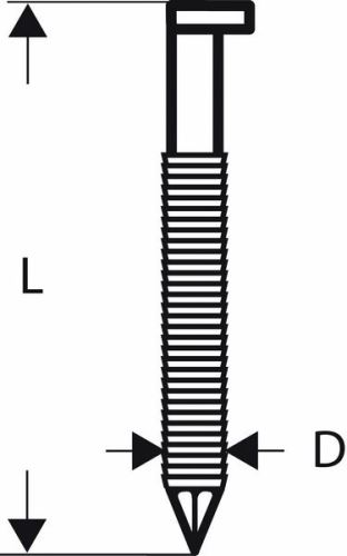 BOSCH SN34DK 90R Streifen-D-Kopf-Nägel 3,1 mm, 90 mm, unbeschichtet, gerillt (2500 Stück) 2608200018