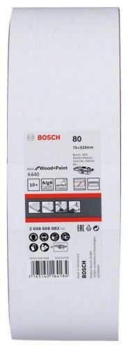 BOSCH 10-teiliges Schleifband-Set X440 75 x 533 mm, 80 2608606082