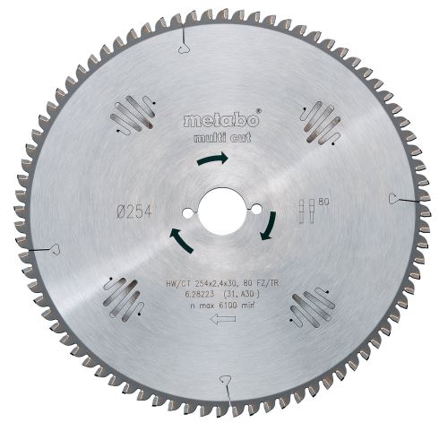 METABO Sägeblatt für KGS 254 HW/CT 254 x 30 mm, 80 Zähne 628223000