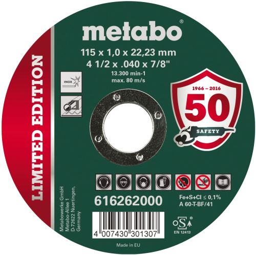 METABO Trennscheibe Inox 115x1,0x22,23 616262000