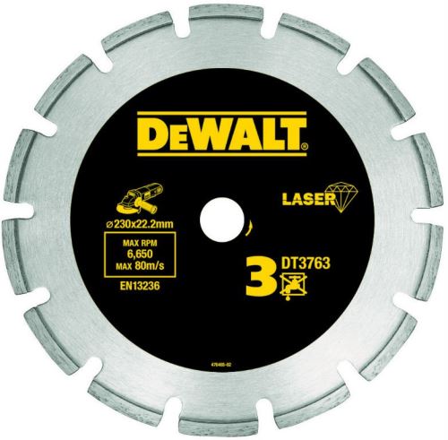 DeWALT DIA-Scheibe für harte Materialien und Granit 230 x 22,2 mm DT3763