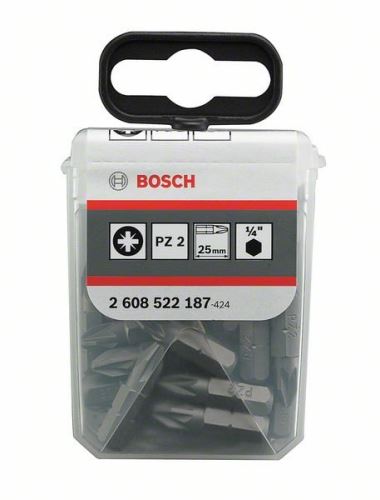 BOSCH Schraubendreher-Bit extra hart Extra-Hart PZ 2, 25 mm (25 Stück) 2608522187