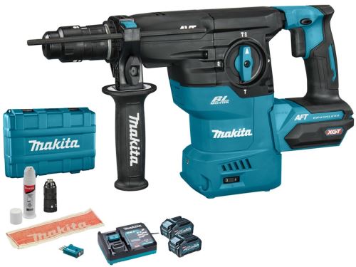 Makita Aku-Hammer mit austauschbarem Spannfutter und AWS Li-ion XGT 40V/4,0Ah, Koffer HR009GM203