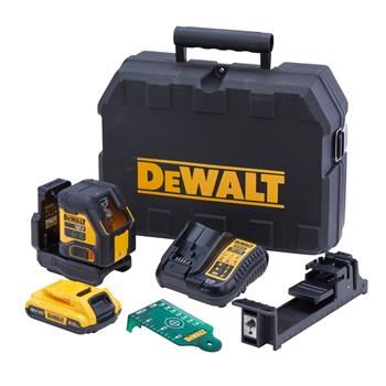 DeWALT Kreuzlaser mit grünem Strahl, 2Ah Akku DCLE34021D1