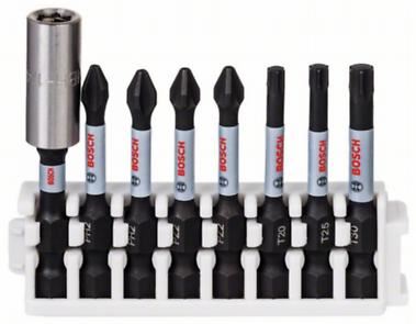 BOSCH Impact Control Schraubbits-Set, 8-teilig, 2×PH2;2×PZ2;1×T20;1×T25;1×T30 2608522326