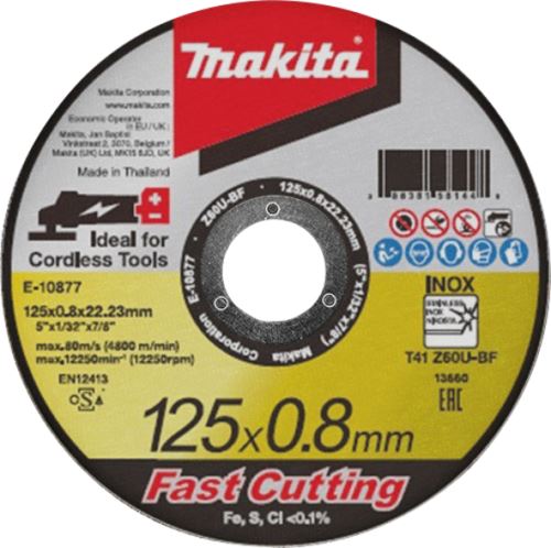 MAKITA Trennscheibe für Edelstahl 125 x 0,8 x 22,23 mm E-10877