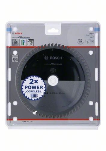 BOSCH Sägeblatt für Akku-Sägen; Standard für Aluminium 216x30x2,2/1,6x64T 2608837776