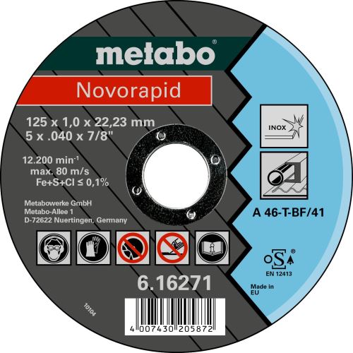 METABO Trennscheibe Novorapid Inox 125x1,0x22,23 616271000