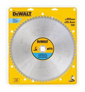 DeWALT Edelstahl-Sägeblatt, 355 x 25,4 mm, 70 Zähne DT1921