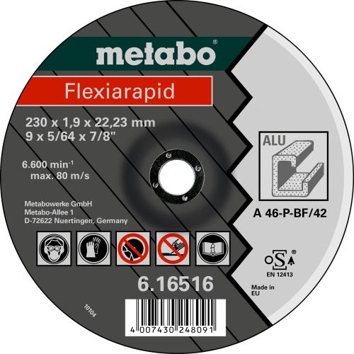 METABO Trennscheibe FLEXIARAPID 115x1,0x22,23 Alu 616512000