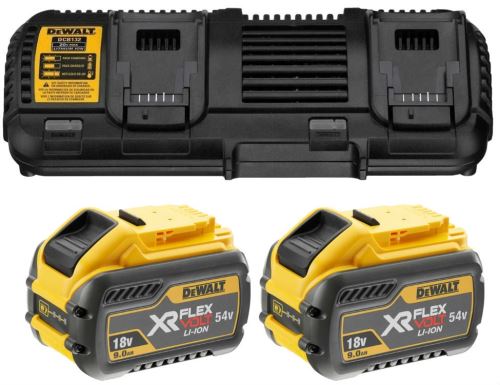 DeWALT Dual-Akkuladegerät mit 2x 9,0 Ah Li-Ion FLEXVOLT 18V/54V DCB132X2