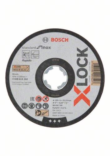 BOSCH X-LOCK Flachtrennscheibe Standard für Inox-System 125×1×22,23 mm 125 x 1 x 22,23 mm 2608619262