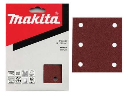 MAKITA Schleifpapier 102x114 mm 6 Löcher K320, 10 Stück P-33168