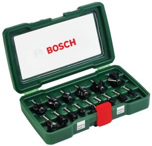 BOSCH 15-teiliger Satz Hartmetallfräser (Ø Schaft 8 mm) 2607019469